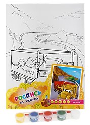 Роспись по холсту Тачки (5 красок + кисть) (498796) (упаковка)