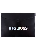 Папка-конверт А4 на кнопке "BIG BOSS", черная