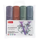 Текстовыделители 04цв "Metallic" ПВХ, подвес, Hatber