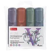 Текстовыделители 04цв "Metallic" ПВХ, подвес, Hatber