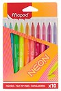 Фломастеры 10 цветов "Neon" смываемые, Maped