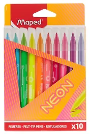 Фломастеры 10 цветов "Neon" смываемые, Maped