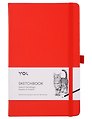 Скетчбук 13*21 80л "Yoi" красный, 140г/м2, слоновая кость, тв.обл., Yoi