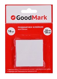 Подушечки клейкие двусторонние, GoodMark, 16 штук