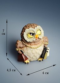 Фигурка Сова с бусами 7см (537-241)