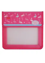 Папка для тетрадей А5 "Фламинго" 1отд., липучка, пластик, инд.уп.