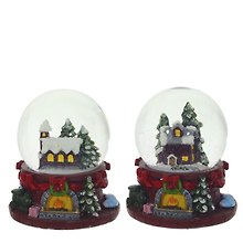 Фигурка декоративная в стеклянном шаре Домик, 2 варианта (6,5 см)