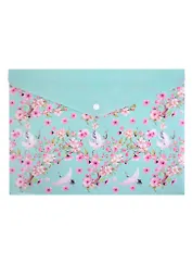 Папка-конверт А4 на кнопке "Журавли"