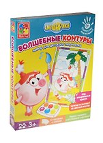 Набор д/детского творчества Волшебные контуры Смешарики (VT4402-24) (4 илл., унив. карт. подставка, двустор. скотч) (3+) (коробка)