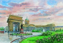 Репродукция в рамке Казанский собор [ХА50-007(рам)]