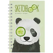 Скетчбук А5 60л "Панда" 120г/м2, тв. обложка, софт. тач, евроспираль