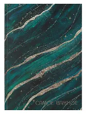 Книга для записей А4 200л кл. "Зеленые переливы" 7БЦ, мат.лам, тиснение фольгой, офсет, ляссе