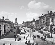 Открытка с видами (СПб) ч/б Перспектива Невского проспекта