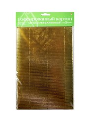 Цветной картон, 3 цвета, 4 листа, гофрированный металлизированный - Альт