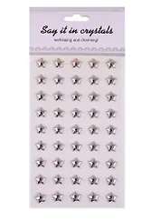 Наклейки звезды серебро, 45 штук