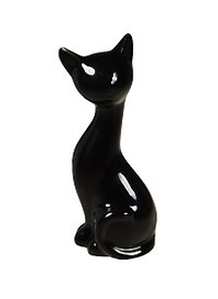Фигурка Кошка черная керамика (16см) (53-138)
