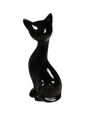 Фигурка Кошка черная керамика (16см) (53-138)
