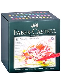 Ручки капиллярные"Pitt Artist Pen Brush" ассорти, 48шт., студийная коробка, Faber-Castell