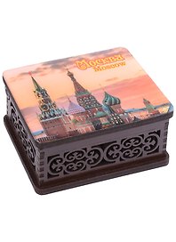 ГС Шкатулка малая резная с заливкой смола Москва вид 7 (хдф) (95 x 65 x 52 мм)