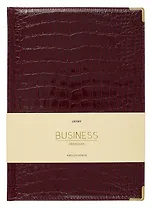 Книга для записей А4 100л кл. "BUSINESS PREMIUM. Grand croco (бордо)" иск.кожа, поролон, мет.уголки, тонир.блок. зол.торец, 2 ляссе, инд.уп.