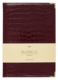 Книга для записей А4 100л кл. "BUSINESS PREMIUM. Grand croco (бордо)" иск.кожа, поролон, мет.уголки, тонир.блок. зол.торец, 2 ляссе, инд.уп.