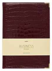 Книга для записей А4 100л кл. "BUSINESS PREMIUM. Grand croco (бордо)" иск.кожа, поролон, мет.уголки, тонир.блок. зол.торец, 2 ляссе, инд.уп.