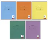 Тетрадь 12 листов, клетка, "Однотонная серия" , в ассортименте