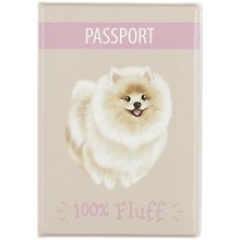 Обложка для паспорта 100% Fluff (шпиц) (ПВХ бокс) (ОП2021-249)