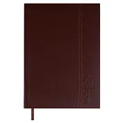 Ежедневник дат. 2026г. А6+ 176л "Наппа" коричневый, кожзам, тв.переплет, обл.поролон, блинт.тиснение, офсет, справ.мат-лы, ляссе, инд.уп