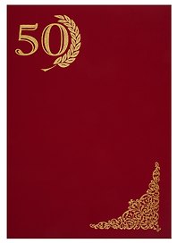 Папка адресная «50 лет», А4, бумвинил, красная, OfficeSpace