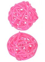 Шар декоративный из лозы, Розовый (2шт.)