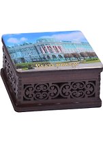 ГС Шкатулка малая резная с заливкой смола Екатеринбург вид 2 (хдф) (95x65x52 мм)