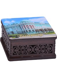 ГС Шкатулка малая резная с заливкой смола Екатеринбург вид 2 (хдф) (95x65x52 мм)