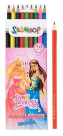 Карандаши цветные 18цв "PRINCESS" к/к, с подвесом, Silwerhof