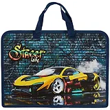 Папка для тетрадей А4 "Яркое авто" 34*24,5*7см пластик, молния, текст.ручки, расширение