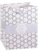 Пакет А5 23*18*10 "Grey and white" нейтр., бум.мат.ламинат  - 0