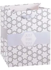 Пакет А5 23*18*10 "Grey and white" нейтр., бум.мат.ламинат 