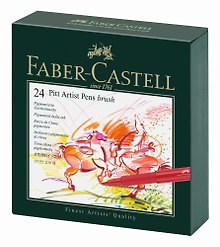 Ручки капиллярные"Pitt Artist Pen Brush" ассорти, 24шт., студийная коробка, Faber-Castell