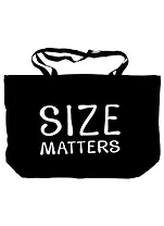 Сумка-шоппер большая Size matters черная, текстиль 70см.*45см.*17см.