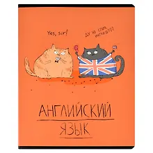 Тетрадь предметная «Любознательные коты. Английский язык» 48 листов в клетку, со справочными материалами - Феникс+