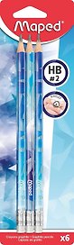 Карандаши чернографитные 06шт "ARCTIC"с ластиком, HB, пластик, Maped