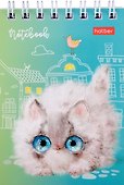 Блокнот А7 40л кл. "Кошарики" мел.картон, гребень, 65г/м2, ассорти - 0
