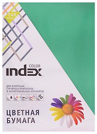 Бумага тонированная А4, 100 листов, 80г/м2, ярко-зеленая, «Index Color», Index
