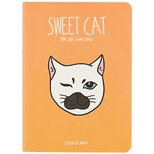 Записная книжка «Sweet cat» А6, 24 листа в клетку, сшивка, Languo, в ассортименте