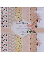 Набор бумаги для скрапбукинга, 30*20см, 12 листов, 6  дизайнов Spring flowers (11-9) (11-22345-1