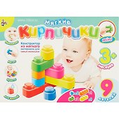 Конструктор из мягкого материала для самых маленькихМягкие кирпичики мини 9 деталей - 1
