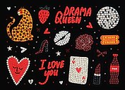 Кристальная (алмазная) мозаика  "ФРЕЯ"ALVN-148 наклейки "DRAMA QUEEN"19.5 х 14 см