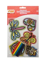 Набор д/творч. Делаем укр. Заколки запекание (95114) (лист с трафаретами+цв. карандаши/5шт+комплектующ. метал.) (Color Puppy) (6+) (упаковка)