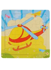 Развивающая рамка Вертолет, дерево, 15х15 см