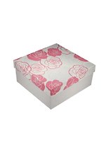 Коробка подарочная "Розы на белом" бордо 18*18*8,4см, картон, Хансибэг
